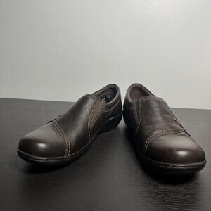 Clarks Collection Tri-Loop Dress Loafers Womens Size 9M Brown Leather Moccasins